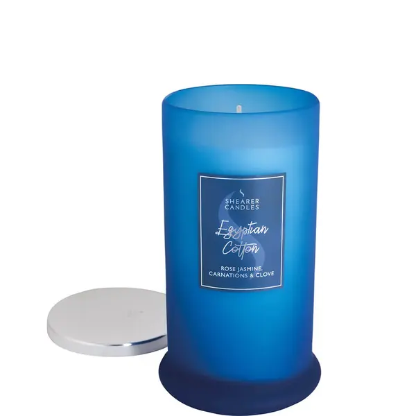 Shearer Candles Egyptian Cotton Scented Tall Pillar Jar Candle