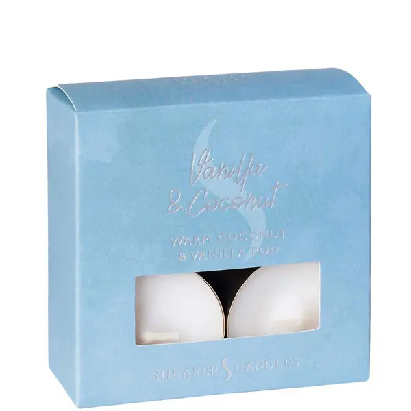 Shearer Candles Vanilla and Coconut Scented Tea Lights Pack of 8