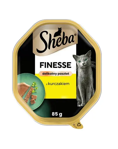 SHEBA Finesse mousse cu pui pentru pisica, tava 85 g