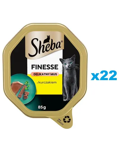 SHEBA Finesse mousse pentru pisica 22x85 g hrana umeda completa