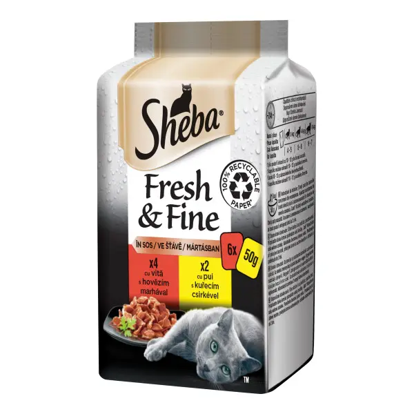 Sheba Minipouch Selectii De Pui/Vita 6X50 G