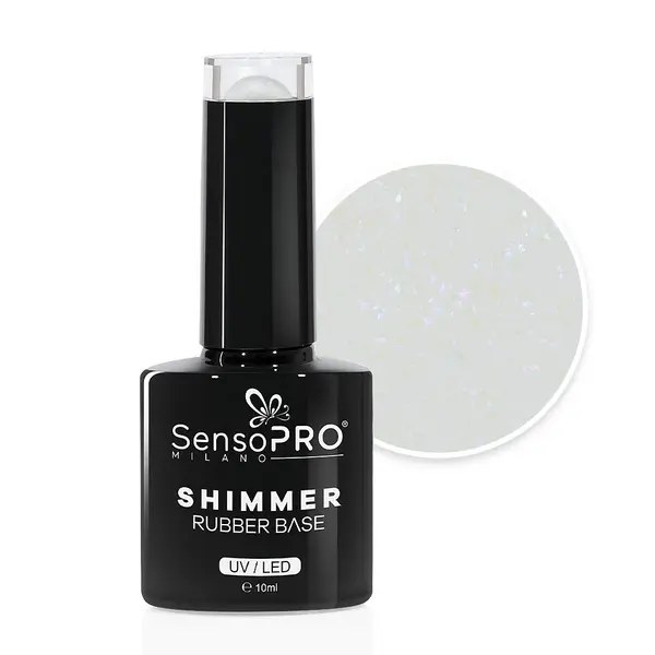 Shimmer Rubber Base SensoPRO Milano - #20 Milky White, 10ml