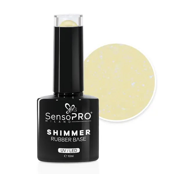 Shimmer Rubber Base SensoPRO Milano - #28 Pearly Golden, 10ml