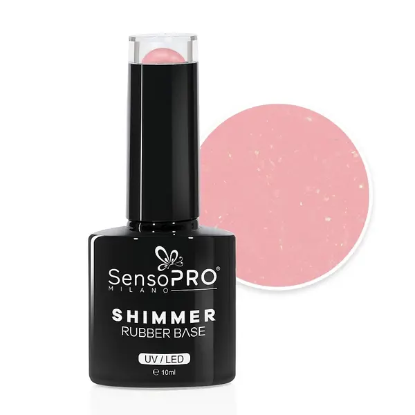 Shimmer Rubber Base SensoPRO Milano - #72 Glazed Ginger, 10ml