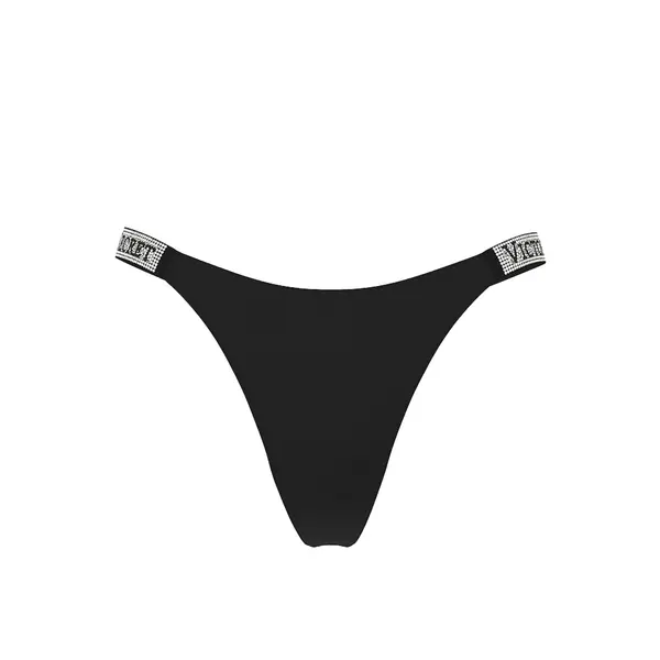 Shine strap thong panty - negru L
