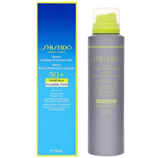 Shiseido Sports Invisible Potective Mist SPF 50+ Spray cu protecție solară pentru față și corp Volum 150 ml