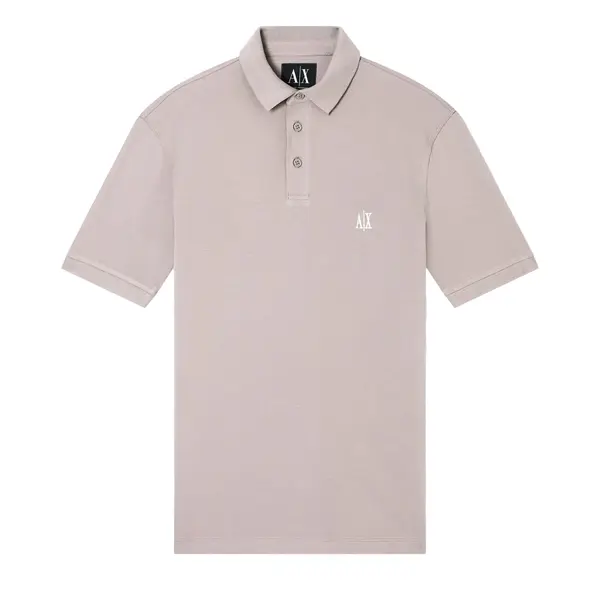 Short sleeved polo short in cotton piquet beige Xxl
