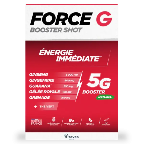 Shot energizant Force G Booster, 10 fiole buvabile, Vitavea