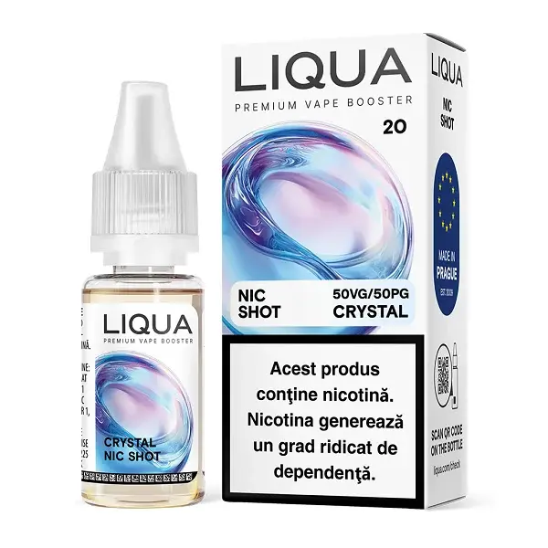 Shot Nicotina Liqua Crystal 10ml - 20mg - 50VG-50PG