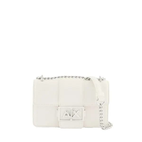 Shoulder bag with logo white