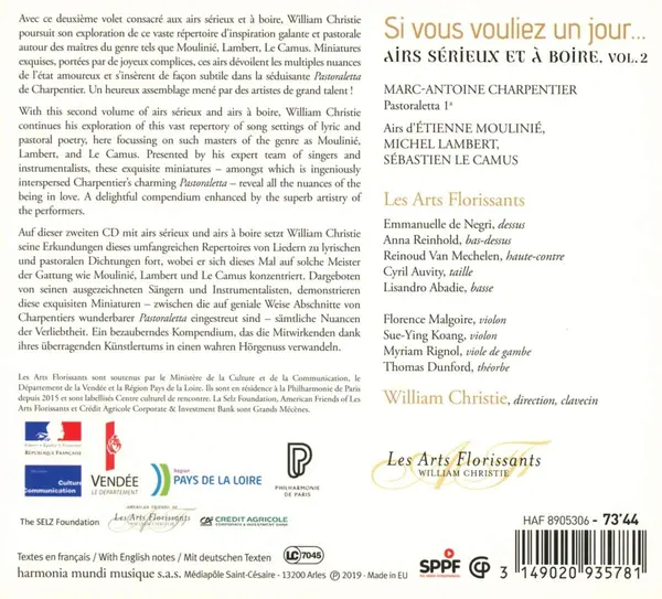 Si vous vouliez un jour | Les Arts Florissants, William Christie