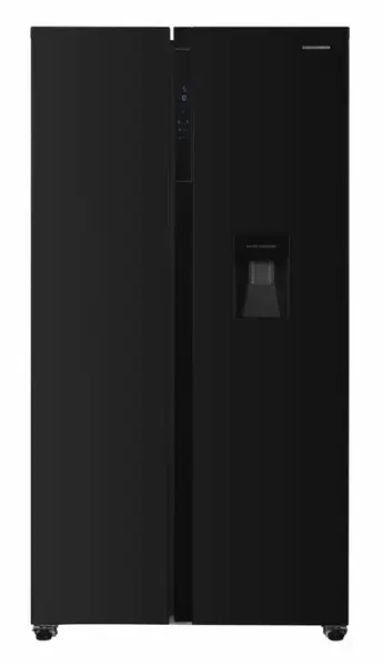 Side by side Heinner HSBS-H439NFBKWDE++, 436 L, No Frost, Dozator de apa, H 177 cm (Negru)