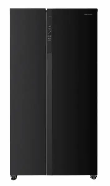 Side by side Heinner HSBS-HM532NFBKE++, Full No frost, compresor Inverter, clasa energetica E, display LED cu control touch, 532L (Negru)