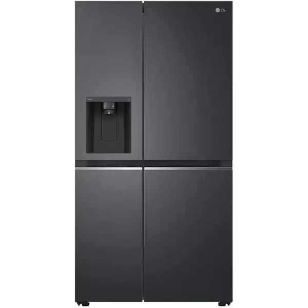 Side by Side LG GSLV71MCTD, Total No Frost, 635 l, Dozator apa, DoorCooling+, LinearCooling, Multi-Airflow, Clasa D, negru