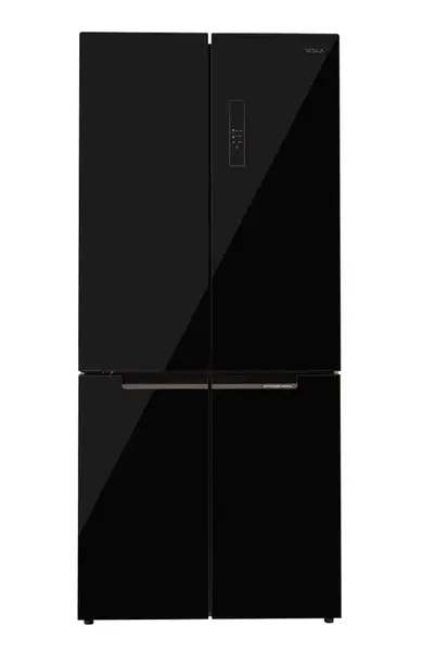 Side by Side Tesla RF5100FMBE, 511 l, Clasa E, Total No Frost, Motor Inverter, Display LED, 4 Usi, Sticla neagra, H 190 cm (Negru)
