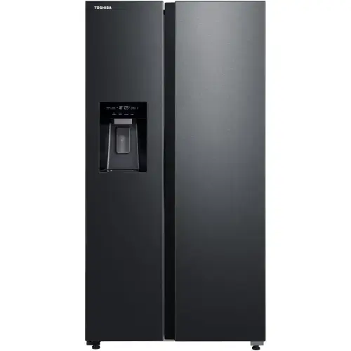Side by side Toshiba GR-RS755WI-PMJ(05), 568 l, No Frost, Clasa E, Ice Maker 3 in 1, Wi-Fi (Inox/Negru)