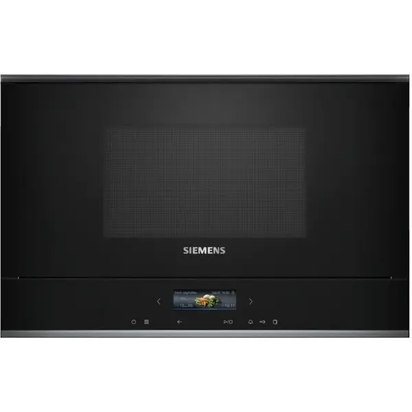 SIEMENS Cuptor cu microunde Siemens iQ700 BF722L1B1, capacitate 21 L, 900 W, 7 programe automate, Negru