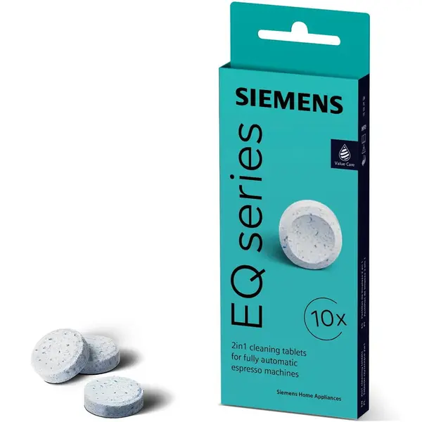 SIEMENS Set SIEMENS by IBEDA-CHEMIE EQ TZ80001B, 10 pastile de curățare, Îndepărtare eficientă a reziduurilor, Pentru aroma optimă a cafelei