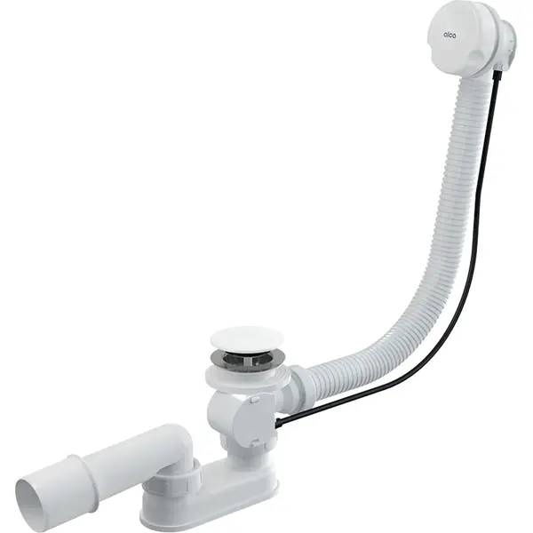 Sifon cada baie automat cu ventil, dop plastic alb O48 mm preaplin Alcadrain A51B-100