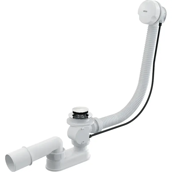 Sifon cada baie automat cu ventil, dop plastic alb O70 mm preaplin Alcadrain A51BM-120