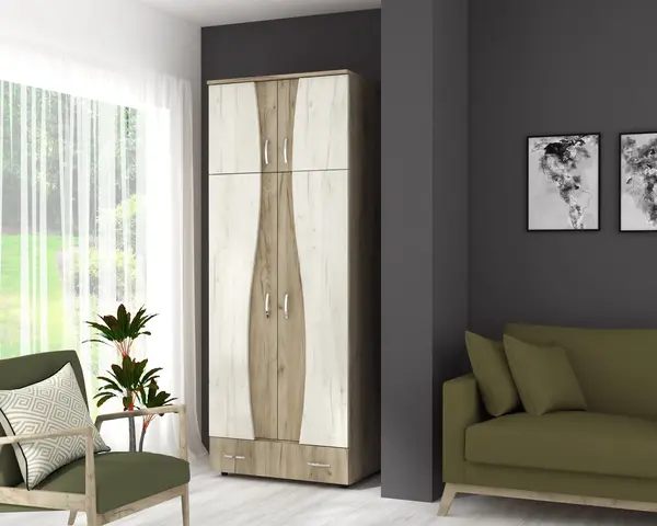 Sifonier 2 usi S, 90 cm - Stejar K02/Stejar K01