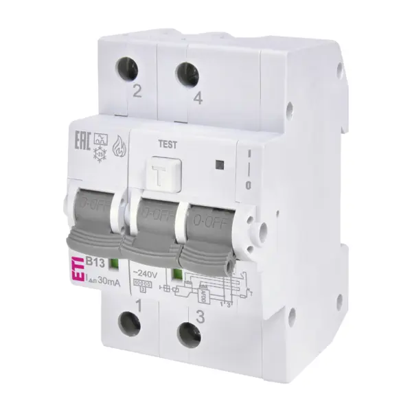 Siguranta AFDD detectare arc electric KZS-AFDD 3M2p A B13 0.03 ETI 002173813