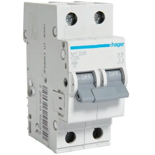 Siguranta automata 2P, 25A, 4,5kA, C, Hager MY225