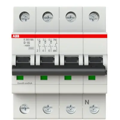 Siguranta automata 3P+N 16A curba D ABB 2CDS253103R0161