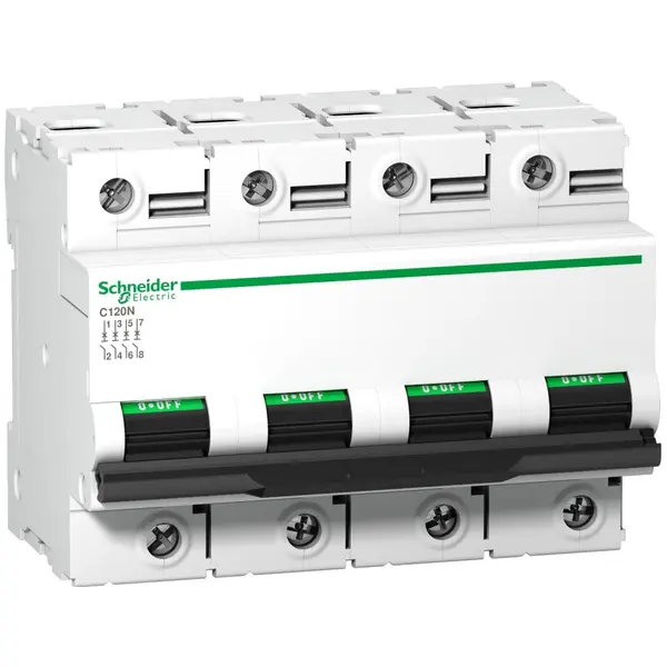 Siguranta automata Acti9 C120N 4P, 100A, curba C Schneider A9N18374