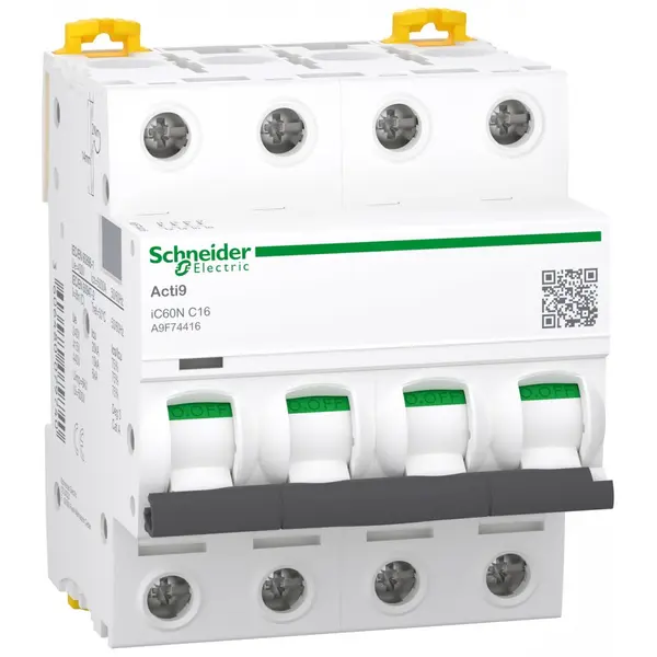 Siguranta automata Acti9 Ic60N 4P, 16A, curba C Schneider Schneider A9F74416
