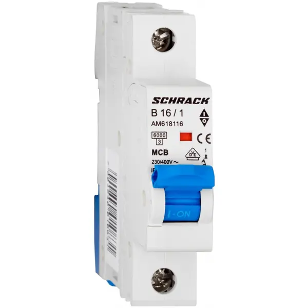 Siguranta automata AMPARO 1P 16A, curba B, 6kA Schrack AM618116