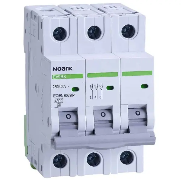 Siguranta automata Ex9BS 3P, 16A, curba B, 4.5kA Noark 102079