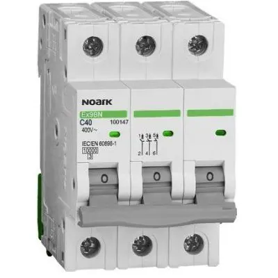 Siguranta automata tripolara Noark, 3P 40A, curba C, 6kA Noark 100147