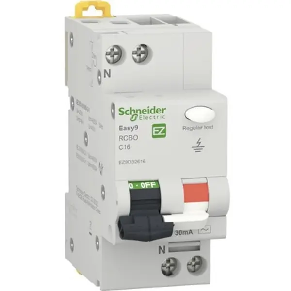 Siguranta Electrica Automata, 1P+N 16A, C30MAAC 4.5Ka, 2Mw, Curba C, Schneider Easy9