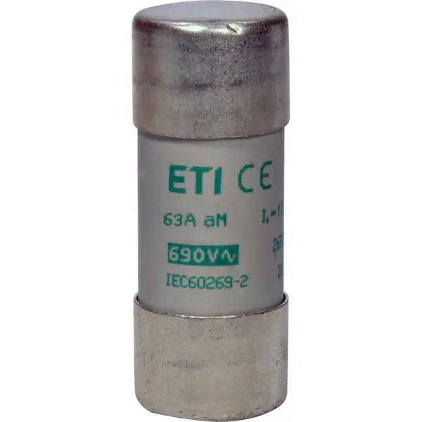 Siguranta fuzibila cilindrica 22x58mm 63A 690VAC 120kA Eti 002652050