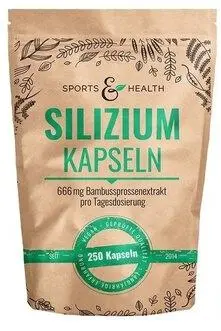Siliciu din bambus, 250 mg, 250 capsule, Sports & Health Solutions