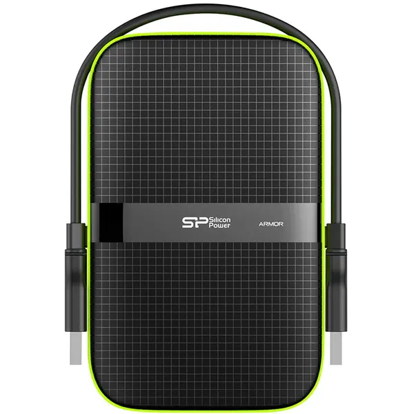 Silicon power HDD extern portabil Silicon Power Armor A60, 1TB, USB3.0, 2.5 inch, negru/verde
