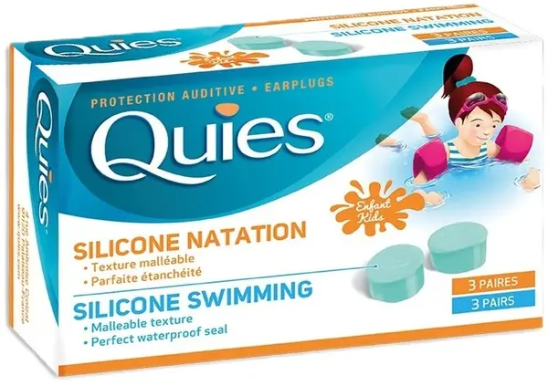 Silicone Swimming Dopuri de urechi din silicon moi, rezistente la apă, pentru copii, 3 perechi, Quies