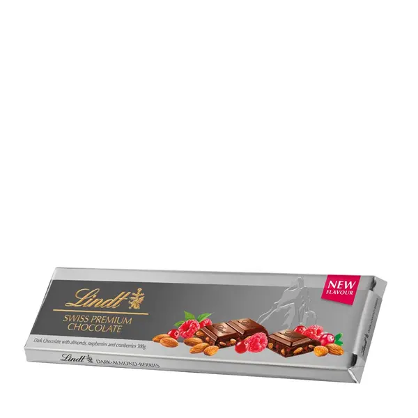 Silver tablet dark chocolate with almonds, raspberries and cranberries 300 gr