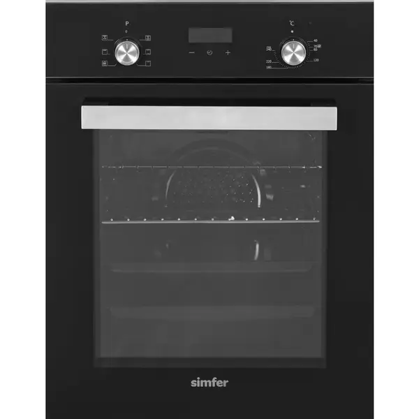 Simfer Cuptor incorporabil Simfer 4207DERSP.1, 47 L, Multifunctional, Manual, Butoane rabatabile, Inaltime 59,5 cm, Latime 45 cm, Negru