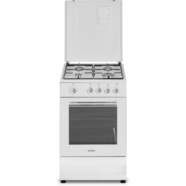 Simfer Simfer 4401SGRBB Cooker, Gas hob, Gas oven, Width 50 cm, Mechanical control, White