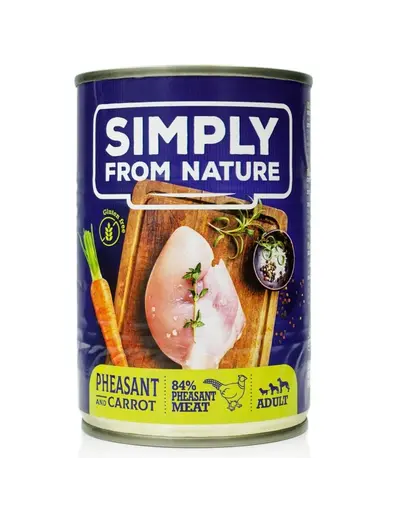 SIMPLY FROM NATURE Hrana umeda pentru caini, cu fazan si morcovi 400 g