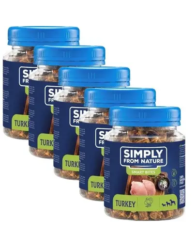 SIMPLY FROM NATURE Smart Bites cuburi curcan 5x130 g pentru caini
