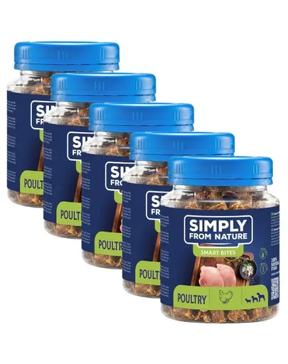 SIMPLY FROM NATURE Smart Bites cuburi pui pentru caini 5x130 g