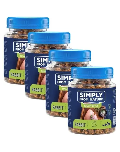 SIMPLY FROM NATURE Smart Bites Snack cu iepure pentru caini 4x130 g