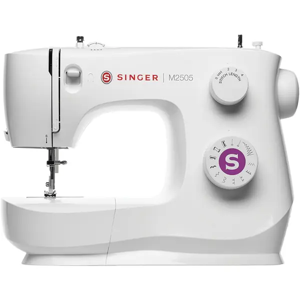 SINGER Masina de cusut Singer M2505, mecanica, 11 tipuri de cusaturi esentiale, iluminare LED, Alb