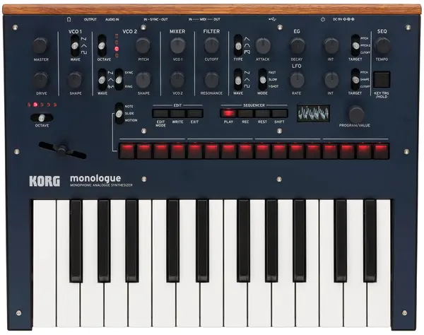 Sintetizator analogic Korg - Monologue, albastru
