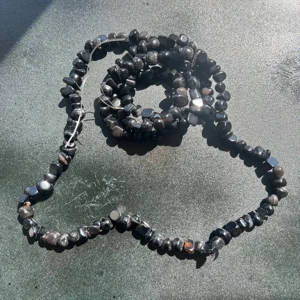 Șirag chipsuri OBSIDIAN NEGRU