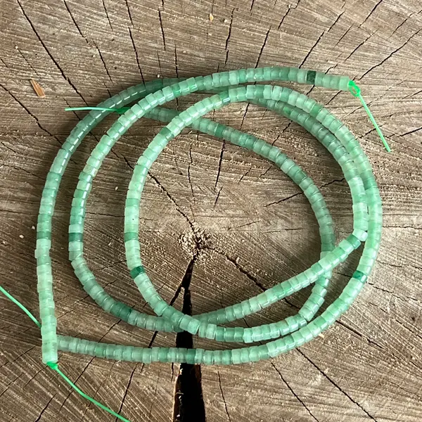 Sirag margele pietre semipretioase discuri AVENTURIN VERDE