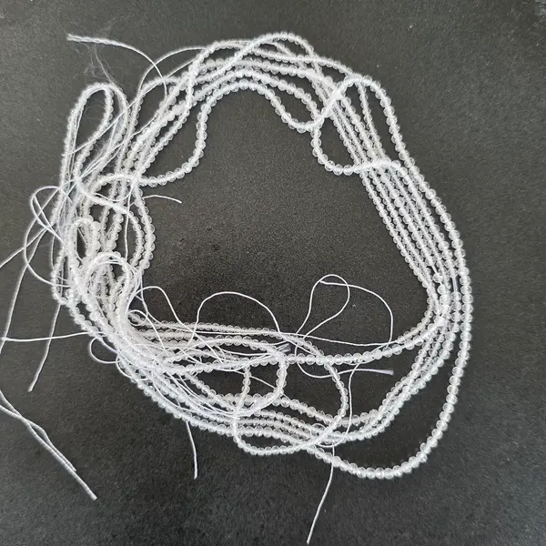 Sirag margele pietre semipretioase sfere fatetate CUART INCOLOR